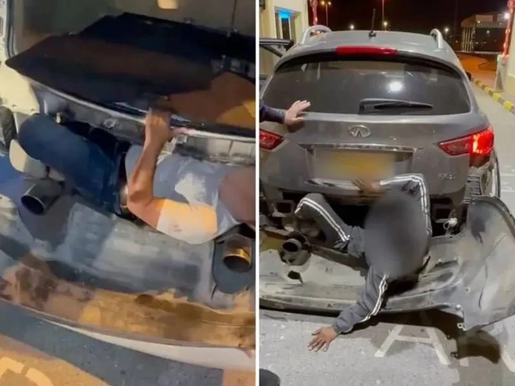 Sharjah flagra dois imigrantes em carro