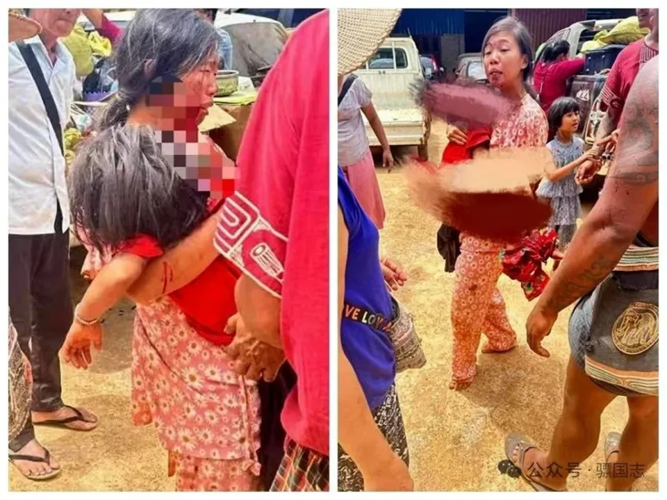 Destroços após ataque aéreo em vilarejo de Kyaukme, Mianmar